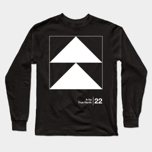 True North / Minimalist Style Graphic Artwork Long Sleeve T-Shirt